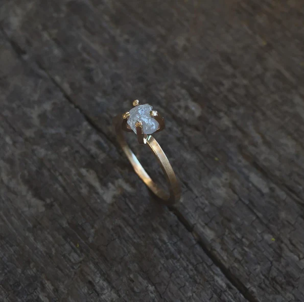 Rough Diamond Solitaire Ring - Made to Order - Image 8